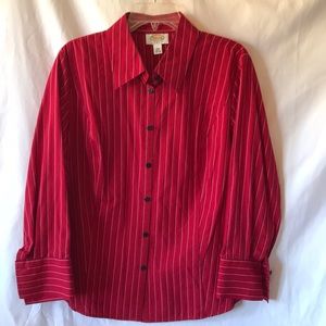 Talbots Red Striped Top